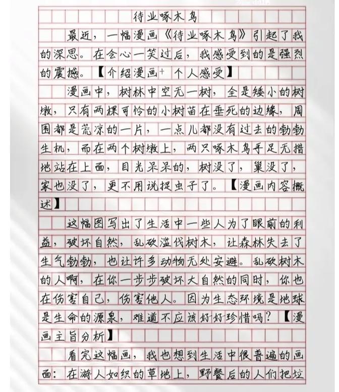 期	中考作文250字